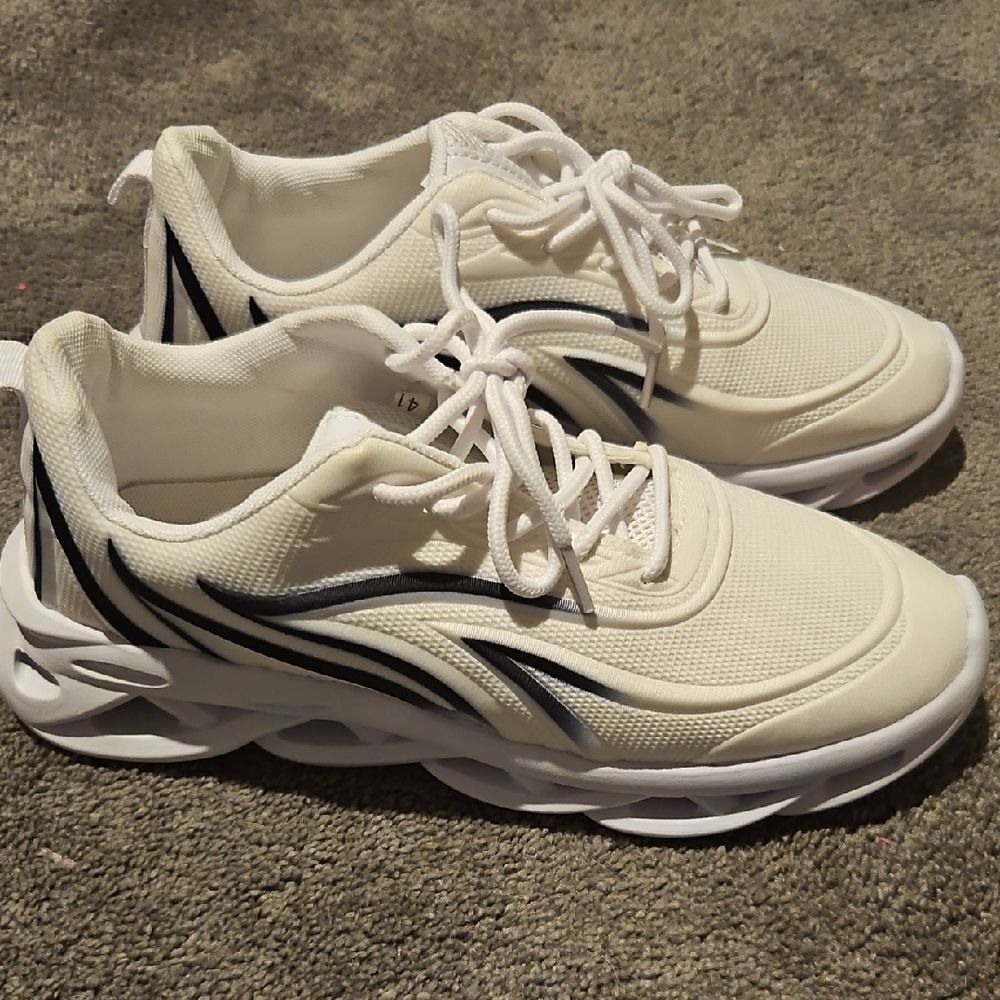 White and Black Athletic Sneakers